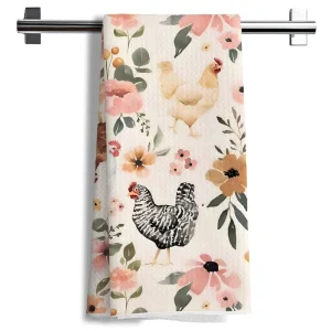 Microfiber Woven Rectangle Kitchen Dish Towels Quick Dry Striped Customized Logo Tea Waffle Towels
