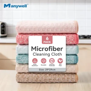 Modern Absorbent Microfiber Towels for Kitchen Dish Household Cleaning Quick Dry Checkered Waffle Cloths