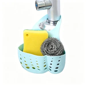 Modern Kitchen Faucet Hanging Organizer for Scouring Pads and Brushes