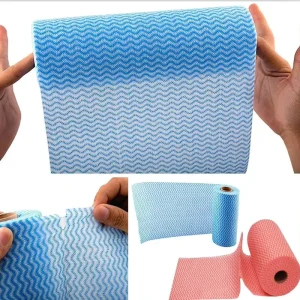 Modern Kitchen Towel Roll Eco-Friendly Reusable Soft Quick Dry Polyester+Viscose Multipurpose Rag for Kitchen