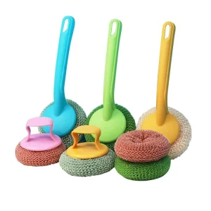 Multi Color Heavy Duty Stainless Steel Scrubber Metal Sponge Steel Wool Cleaning Ball for Pots Dishes Tough Kitchen Cleaning