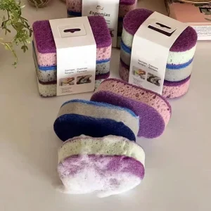 Multi Color Sponges Suitable Dishwashing Non Stick Strong Cleaning Practical Kitchen Supplies Square Round Double Sided Sponge