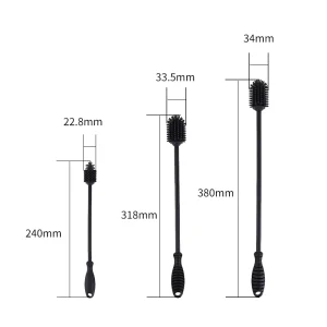 Multi Function Extended Handle Silicone Bottle Cleaning Brush Scrubbing Long Handle Silicone Bottle Brush Cleaner