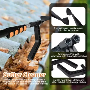 Multi Functional Aluminum Pole Telescopic Roof Gutter Cleaning Tools Telescoping Roof Cleaning Shovel