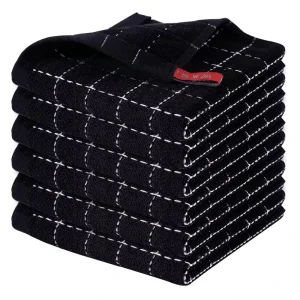 Multi Functional Cleaning Multiple Color Grid Design Super Absorbent Dishwashing Cloth Kitchen Towel