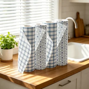 Multi Functional Disposable Cleaning Cloth Roll Printed Pattern Kitchen Towel for Home Cooking Dish Washing and Stain Removal