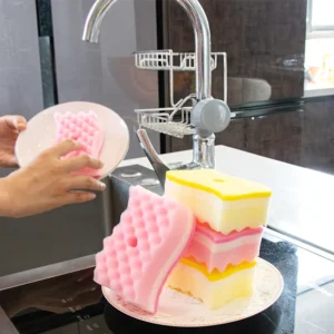 Multi Functional PU Dishwashing Non Scratch Scrub Sponges Durable Kitchen Cleaning Scouring Pads