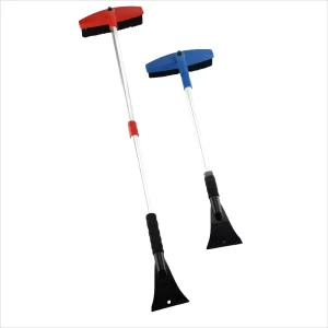Multi Functional Portable Winter Car Ice Scraper Telescopic Snow Brush Clearing Tool Plastic Handle Car Surface Mega