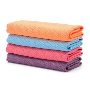 Multi-Functional Reusable Lint Free Cloths Absorbent Microfiber Fish Scale Cleaning Cloth Suitable for Home Kitchen