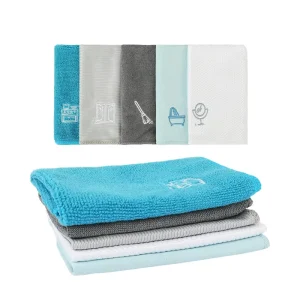 Multi Purpose 5Pcs Dust Polish Glass Window Clean Cloth Microfibre Kitchen Cleaning Rags Microfiber Cleaning Cloth Set