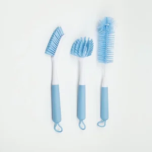 Multi Purpose Kitchen Scrubber Set PP TPE PET Handle Lightweight Durable Handheld Cleaning Brush for Household Use