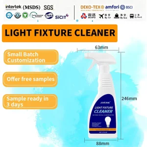 Multi Purpose Light Fixture and Ceiling Fan Cleaner All in One Solution for Glass Metal Plastic Quick Clean No Rinse Home 500ml