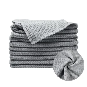 Multi Purpose Pineapple Grid Honeycomb Cleaning Towel Durable Waffle Weave Microfiber Dish Cloth for Home Use