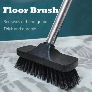 Multi Purpose Plastic Scrubber Brushes Long Handle Push Broom Brush for Floor Bathroom Floor Deck Patio Cleaning