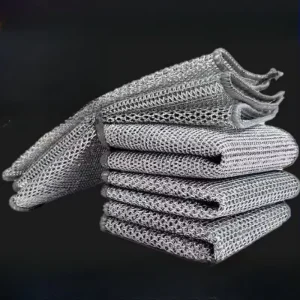 Multi Purpose Rectangle Eco Friendly Silver Cleaning Tools Wire Dish Washing Rags Kitchen Towels Non Scratch