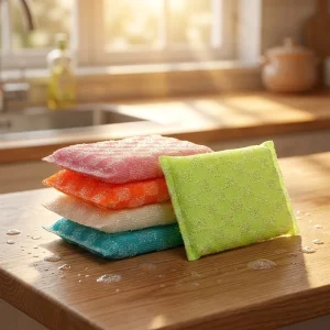 Multi Purpose Soft Material Easy Clean Non Scratch Durable Scrub Scouring Sponge