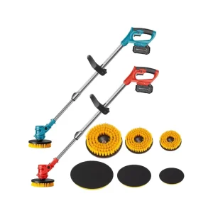 Multi functional 6 in 1 Cleaning Brush Extendable Suitable for Bathroom Patio Grinding Polishing Snow & Leaf Removal