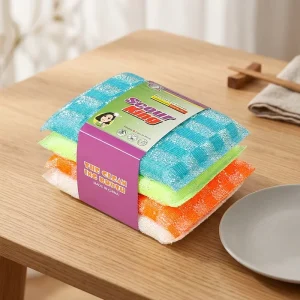 Multi-purpose Double-Side Colorful Kitchen Dish Wash Scouring Sponge Pad