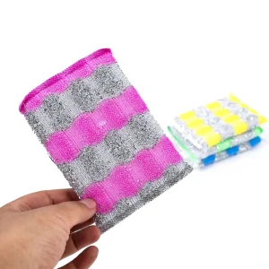 Multi purpose Kitchen Microfiber Scrub Sponges Scouring Dishes Cleaning Pads Dish Scouring Pad