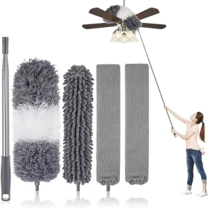 MultiFunctional Furniture Household Clean Duster Set with Telescopic Handle and Replaceable Duster Head