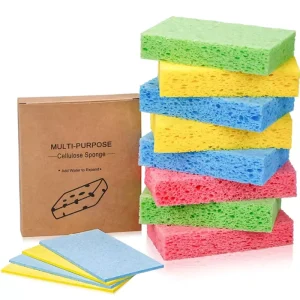 Multicolor Degradable Compostable Compressed Cellulose Sponge Eco Friendly Biodegradable Kitchen Dish Washing Cleaning Sponge