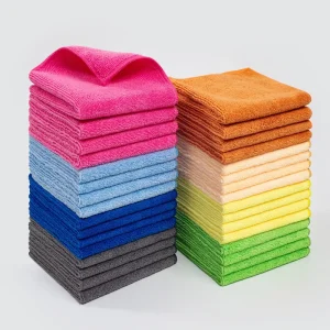 Multifunction 300gsm Microfiber Square Plain Cleaning Cloth 30x30cm Lightweight Quick Dry Kitchen Towel