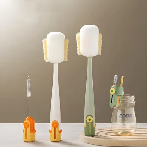 Multifunctional 5 in 1 Household Cleaning Brushes Water Cup Thermos Cup Straw Cleaner Milk Bottle Cleaning Sponge Brush