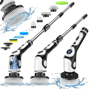 Multifunctional Electric Scrubber Handheld Telescopic Floor Cleaning Brush Kitchen Bathroom Wireless Charging Voice Toilet
