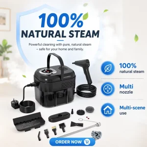 Multifunctional Heavy Duty Steam Cleaner High Temperature Multi-Level Adjustment Portable 1700ML Water Tank for Household Car