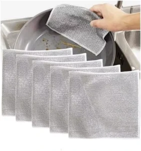 Multifunctional Non Scratch Wire Dishcloth Steel Wire Dish Towel for Wet and Dry for Dishes Sinks Counters Tops of Stoves