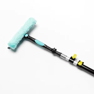 Multifunctional Window Cleaning Tools Aluminum Telescopic Pole 12ft 18ft 24ft Long Handle Plastic Squeegee Microfiber Brush