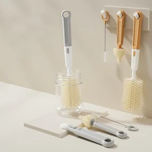 Multifunctional and Detachable Baby Bottle Cleaning Brush Baby Bottle Brush Set
