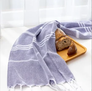 Multiple Colors 100% Cotton Turkish Cotton Woven Antimicrobial Striped Kitchen Tea Towel