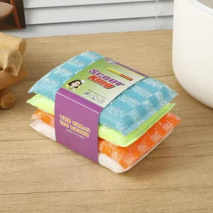 Multiple Colors Double Sided High Density Scouring Pad for Dishwashing & Cleaning