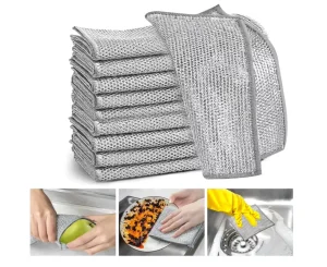 Multipurpose Microfiber Bathroom Cleaning Cloths Non Scratch Miracle Cloth for Dishes and Sink