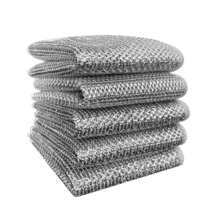 Multipurpose Non scratch Wire Dishcloth Scrubber Kitchen Steel Wire Dishcloth Microfiber Reusable Dishwashing Rag