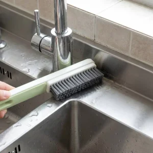 Multipurpose Plastic Long Handle Plastic Bristle Crevice Cleaning Brush for Home Cleaning in Kitchen and Bathroom