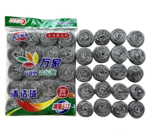 Multipurpose Stainless Steel Scourer 20pcs Household Kitchen Stainless Steel Wire Sponge Steel Wool Pad