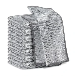 Multipurpose Wire Dish Washing Rag Non Scratch Wire Scrubbers Dishcloth Kitchen Towel Cleaning Cloths for Wet and Dry