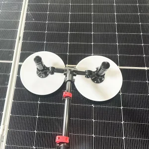 N2 65cm Wide Solar Panel Washing Cleaner 3.5 7.5m Telescopic Rod Dual Head PV Tool Aluminium Alloy Nylon Yarn Brush