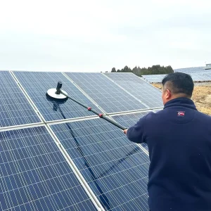 N3 Solar Panel Cleaning Robot 7.5M Telescopic Pole Photovoltaic Cleaning Machine Replaceable Roller Brush Aluminium