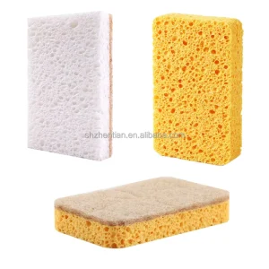 Natural Biodegradable Wood Pulp Cotton Loofah Sponge Cleaning Tool Kitchen Cellulose Sponge