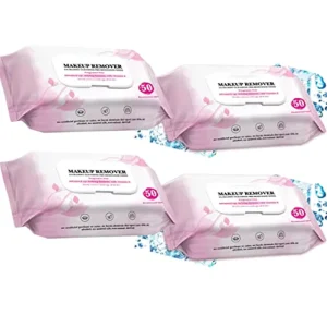Natural Hypoallergenic Makeup Remover Wipes Alcohol Free Gentle Facial Wipes Soft Wet Tissues for Sensitive Skin Cleaning