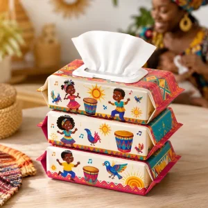 Natural Ingredients Non irritating with Lid Colorful Ethnic Pattern Baby Wet Wipes