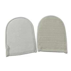 Natural Loofah Glove Exfoliating Body Scrubber Mitts with Thumb Holes Easy Grip Design for Men & Women Shower & Bath