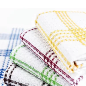 Natural Ring Spun Cotton Reusable Square Kitchen Cleaning Cloths Highly Absorbent Tea Towel