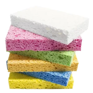 Natural Sponge Scouring Pad Kitchen Use Rectangle Roll Shape 10mm Thickness High Water Absorption (250%) Stainless Steel