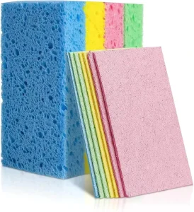 Natural Wood Pulp Sponge Scouring Pad Compressed Cellulose Sponges Dishwashing Household Kitchen Cleaning Scrub Sponges