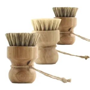 Natural Wood Wooden Bamboo Handle Dish Brush Wooden Pot Pan Brush Tableware Kitchenware Cleaning Sisal Dish Washing Brush Set