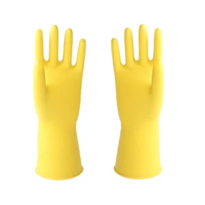 Natural household cleaning rubber gloves kitchen dishwashing latex gloves high quality safe for user